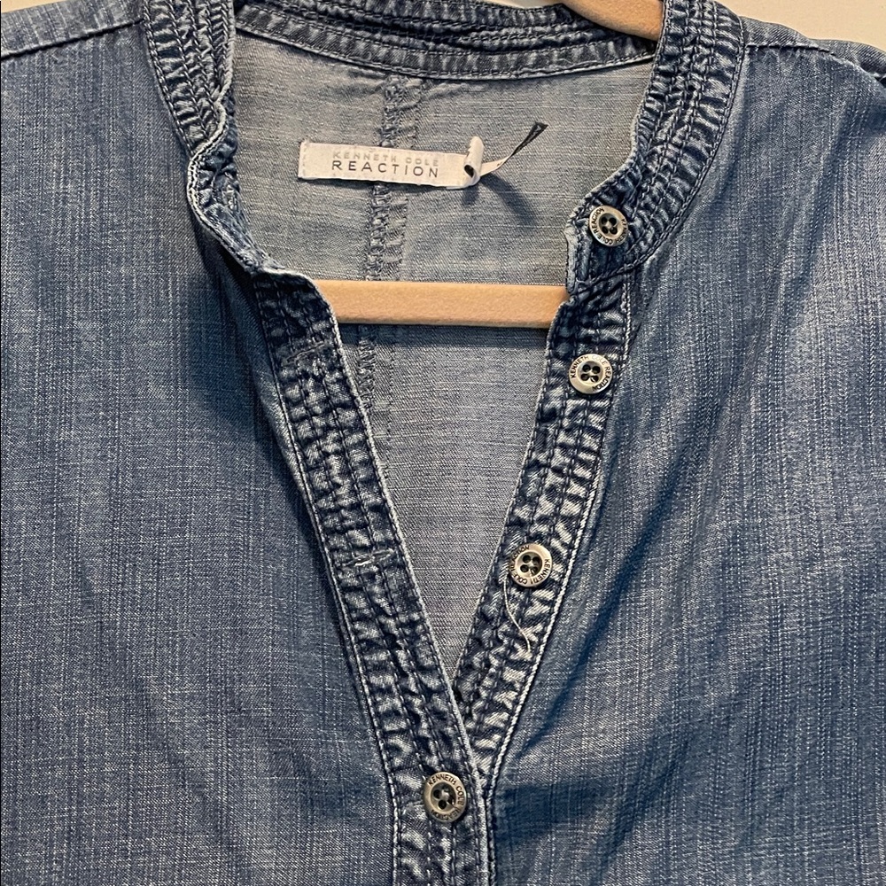 Kenneth Cole Reaction Blue Button-Up Jean dress